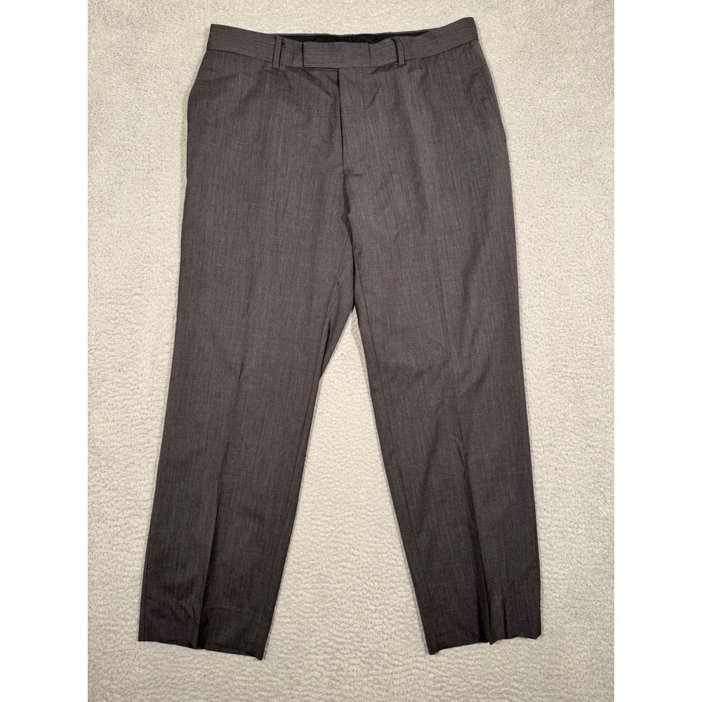 Hugo Boss James Brown US Mens 36R Charcoal Grey Virgin Wool Blend Dress Pants - Picture 1 of 6